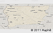 Shaded Relief Panoramic Map of Upper West, semi-desaturated