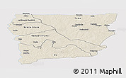 Shaded Relief Panoramic Map of Upper West, single color outside