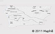 Silver Style Panoramic Map of Upper West, single color outside