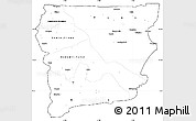 Blank Simple Map of Upper West, cropped outside