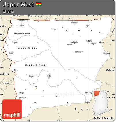 Classic Style Simple Map of Upper West