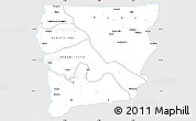 Silver Style Simple Map of Upper West, single color outside