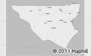 Gray 3D Map of Tumu, single color outside