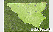 Physical 3D Map of Tumu, darken
