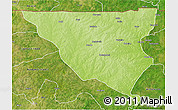 Physical 3D Map of Tumu, satellite outside