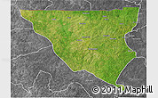 Satellite 3D Map of Tumu, desaturated