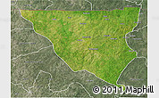 Satellite 3D Map of Tumu, semi-desaturated