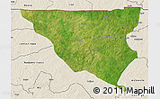 Satellite 3D Map of Tumu, shaded relief outside