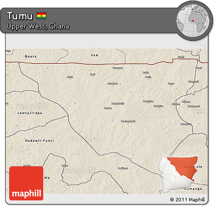 Shaded Relief 3D Map of Tumu