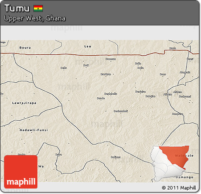 Shaded Relief 3D Map of Tumu