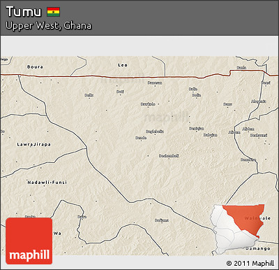 Shaded Relief 3D Map of Tumu