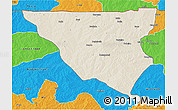 Shaded Relief 3D Map of Tumu, political outside