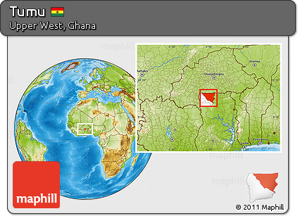 Physical Location Map of Tumu, highlighted parent region