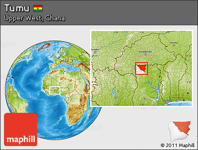 Physical Location Map of Tumu, highlighted parent region