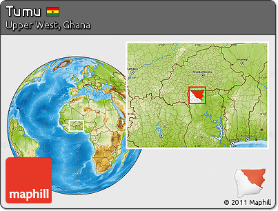 Physical Location Map of Tumu, highlighted parent region