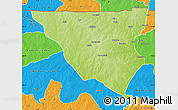 Physical Map of Tumu, political outside