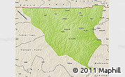 Physical Map of Tumu, shaded relief outside