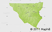 Physical Map of Tumu, single color outside