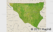Satellite Map of Tumu, shaded relief outside
