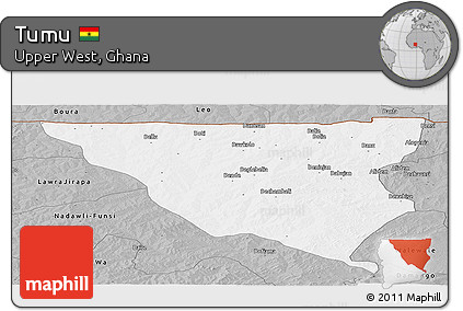 Gray Panoramic Map of Tumu