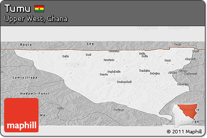 Gray Panoramic Map of Tumu