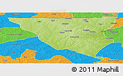 Physical Panoramic Map of Tumu, political outside