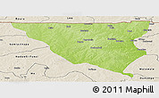 Physical Panoramic Map of Tumu, shaded relief outside