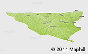 Physical Panoramic Map of Tumu, single color outside