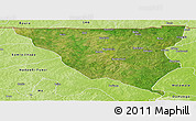 Satellite Panoramic Map of Tumu, physical outside