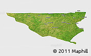Satellite Panoramic Map of Tumu, single color outside