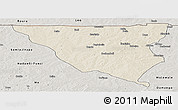 Shaded Relief Panoramic Map of Tumu, semi-desaturated