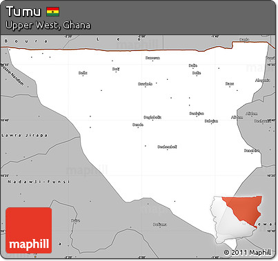 Gray Simple Map of Tumu