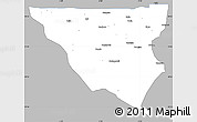 Gray Simple Map of Tumu, single color outside