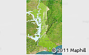 Physical 3D Map of Volta, satellite outside