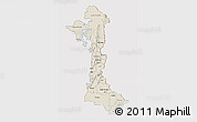 Shaded Relief 3D Map of Volta, cropped outside