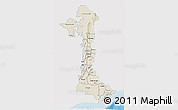 Shaded Relief 3D Map of Volta, single color outside