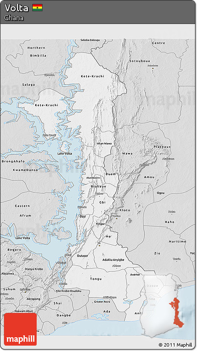 Silver Style 3D Map of Volta