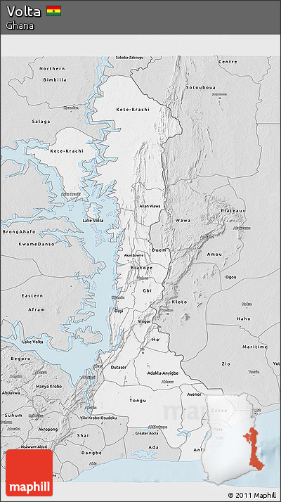 Silver Style 3D Map of Volta