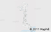 Silver Style 3D Map of Volta, single color outside
