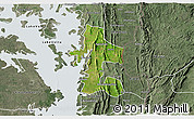 Satellite 3D Map of Akan Bowire, semi-desaturated