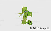 Satellite 3D Map of Akan Bowire, single color outside