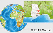 Physical Location Map of Akan Bowire, highlighted country