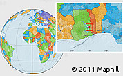 Political Location Map of Akan Bowire