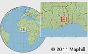 Savanna Style Location Map of Akan Bowire