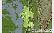 Physical Map of Akan Bowire, darken