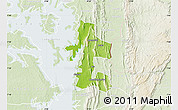 Physical Map of Akan Bowire, lighten
