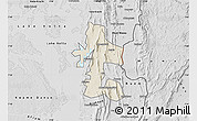 Shaded Relief Map of Akan Bowire, desaturated