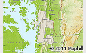 Shaded Relief Map of Akan Bowire, physical outside