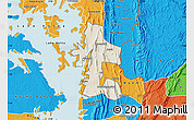Shaded Relief Map of Akan Bowire, political outside