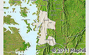 Shaded Relief Map of Akan Bowire, satellite outside